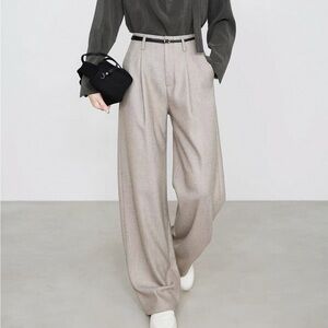 Chic Beige Wide-Leg Women's Pants